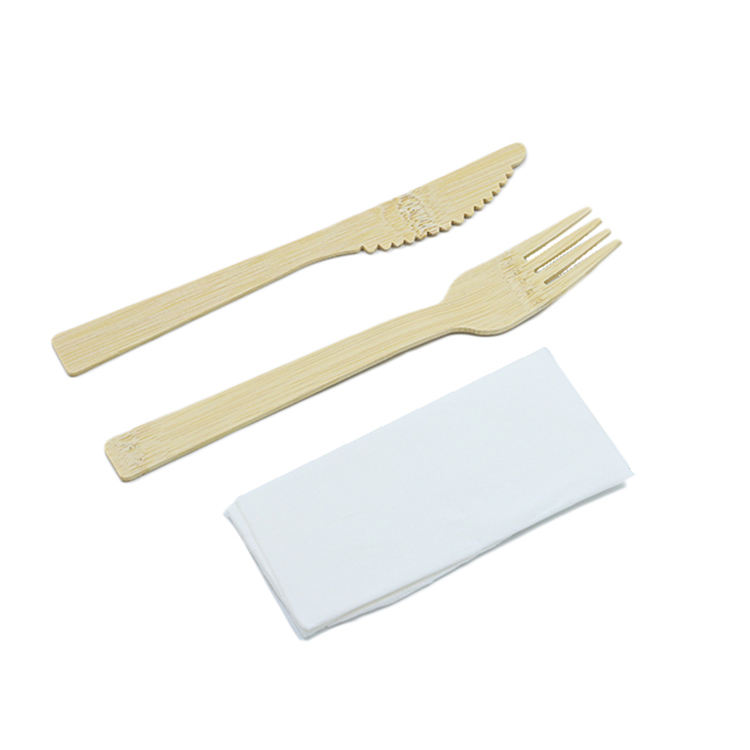 Bamboo  Cutlery Set With Napkin #G26